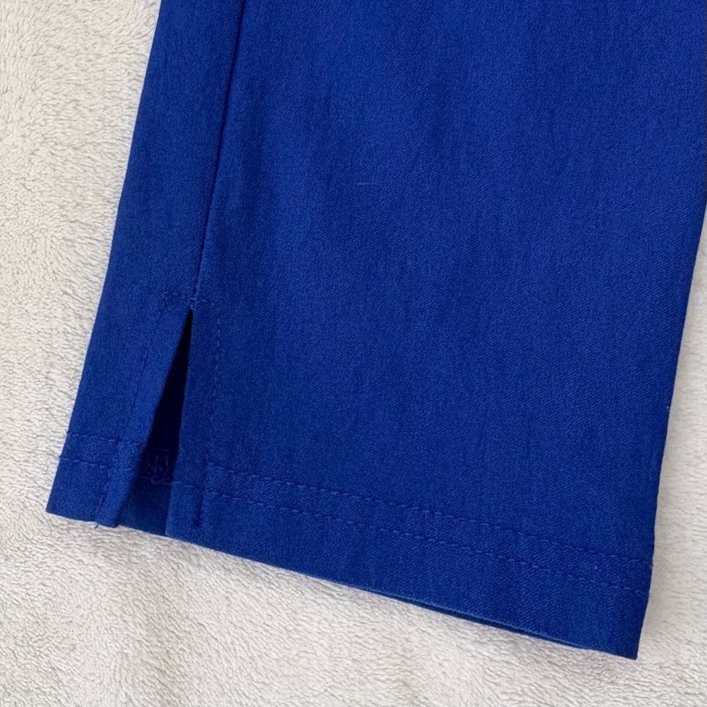 Lily Morgan Royal Blue Cropped Stretchy Mid Rise Pants Size M/L - Picture 3 of 9